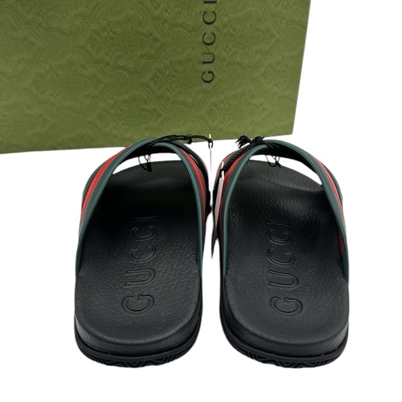 Gucci Rubber Web Criss Cross Slide Sandals Size 38 IT - Picture 4 of 16